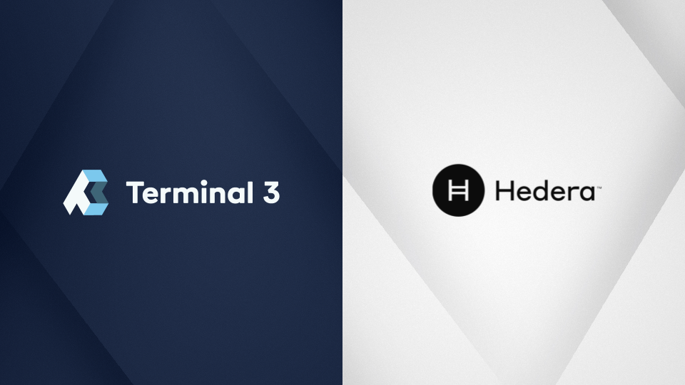 Terminal 3 and Hedera logos